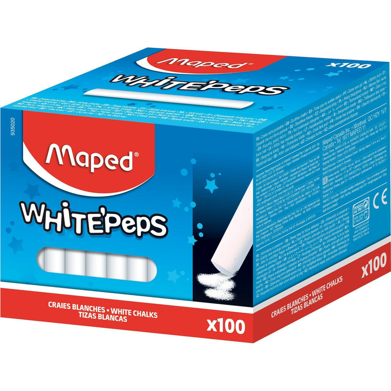 Maped -  Schoolbordkrijt  white'peps ds 100st wit