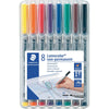 Staedtler - Lumocolor 315, marqueur OHP, non permanent, 1.0 mm, boîte de 8 pièces couleurs assorties