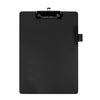 Quantore - Portapapeles A4 de pie PVC negro con abrazadera de 100 mm + portabolígrafo | 12 piezas