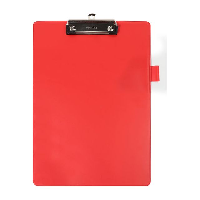 Quantore - Klembord A4 rood met 100mm klem + penlus | 12 stuks