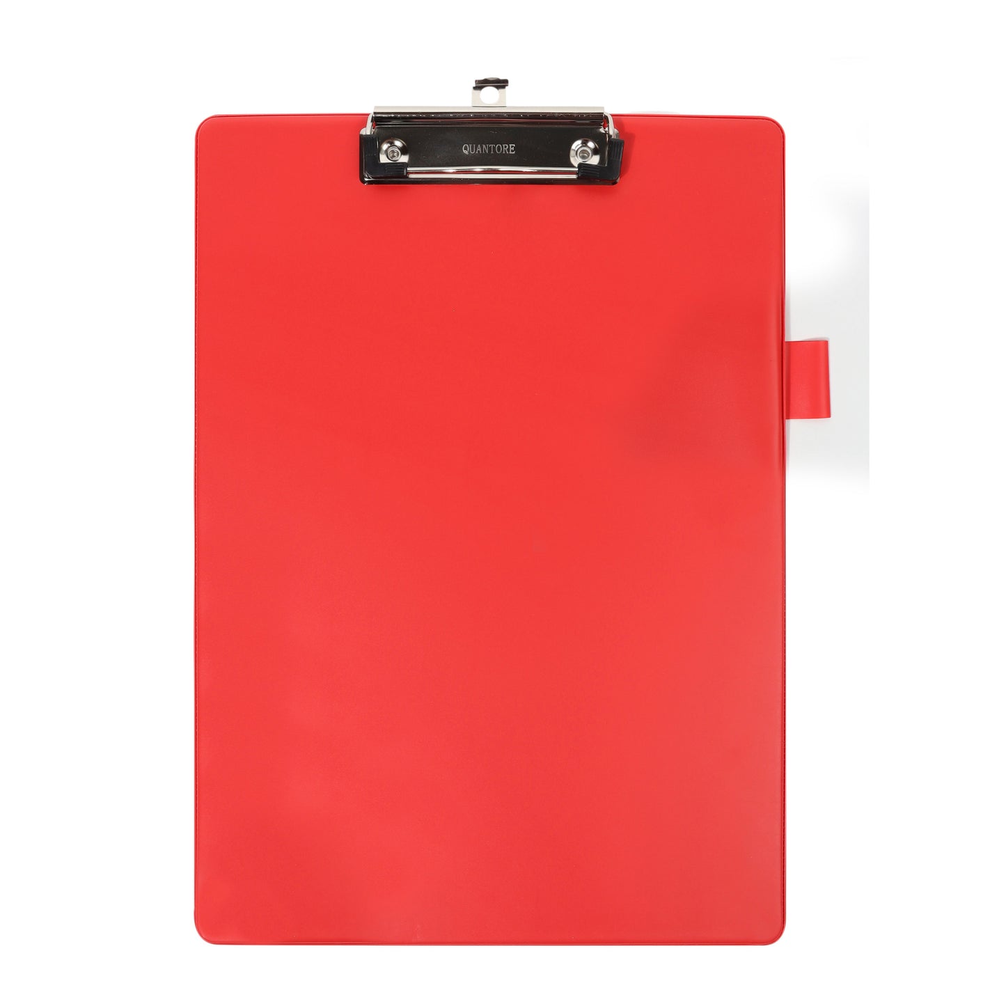 Quantore - Porte-bloc A4 debout PVC rouge avec pince 100mm + passant pour stylo | 12 pièces