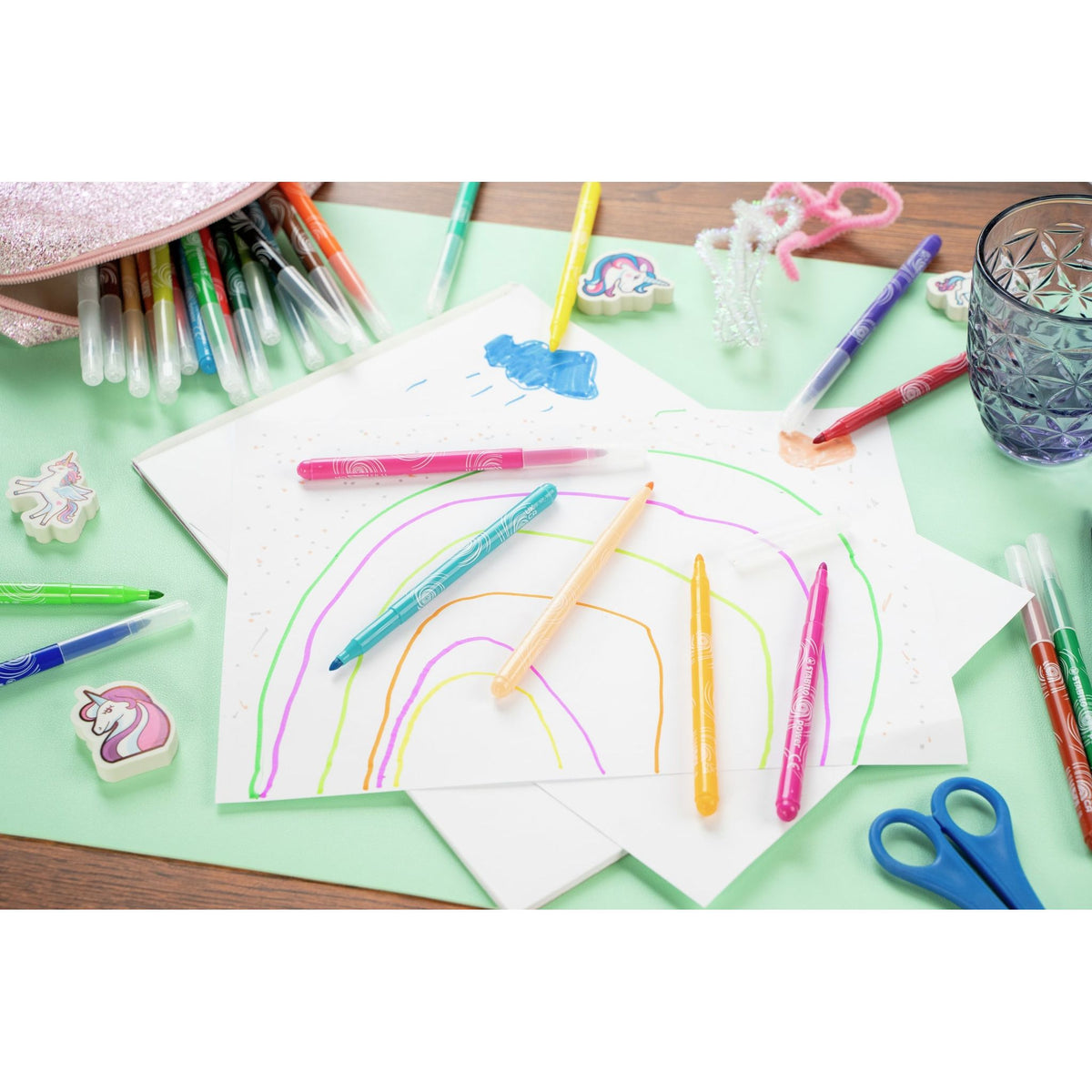 Stabilo -  power, viltstift, tot 8 weken zonder dop, etui met 24 kleuren