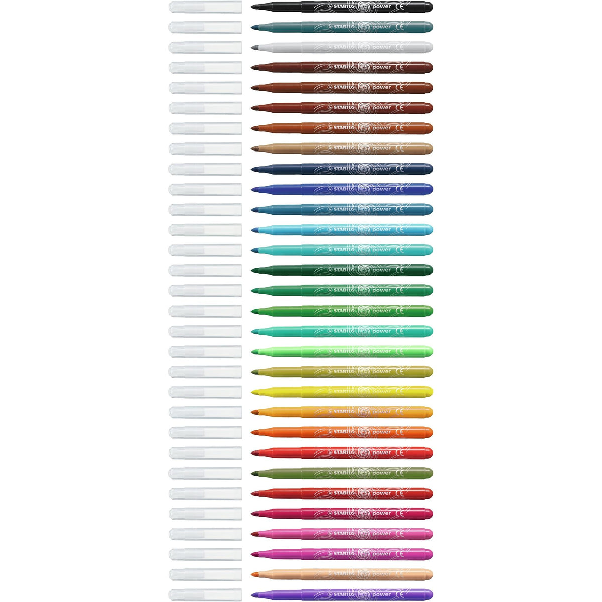Stabilo -  power, viltstift, tot 8 weken zonder dop, etui met 24 kleuren