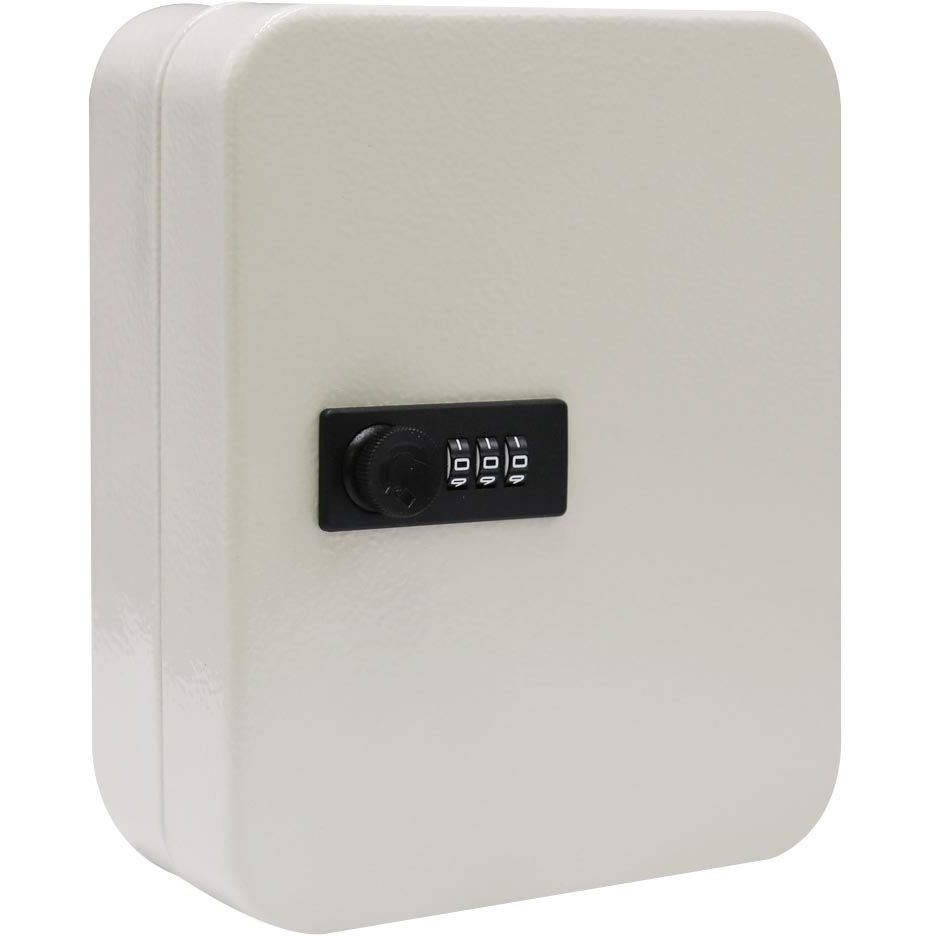 Zonder merk -  Sleutelkast met combinatieslot, voor 30 sleutels, wit