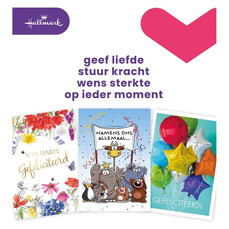 Hallmark - set wenskaarten, A4 felicitatie, pak van 8 stuks