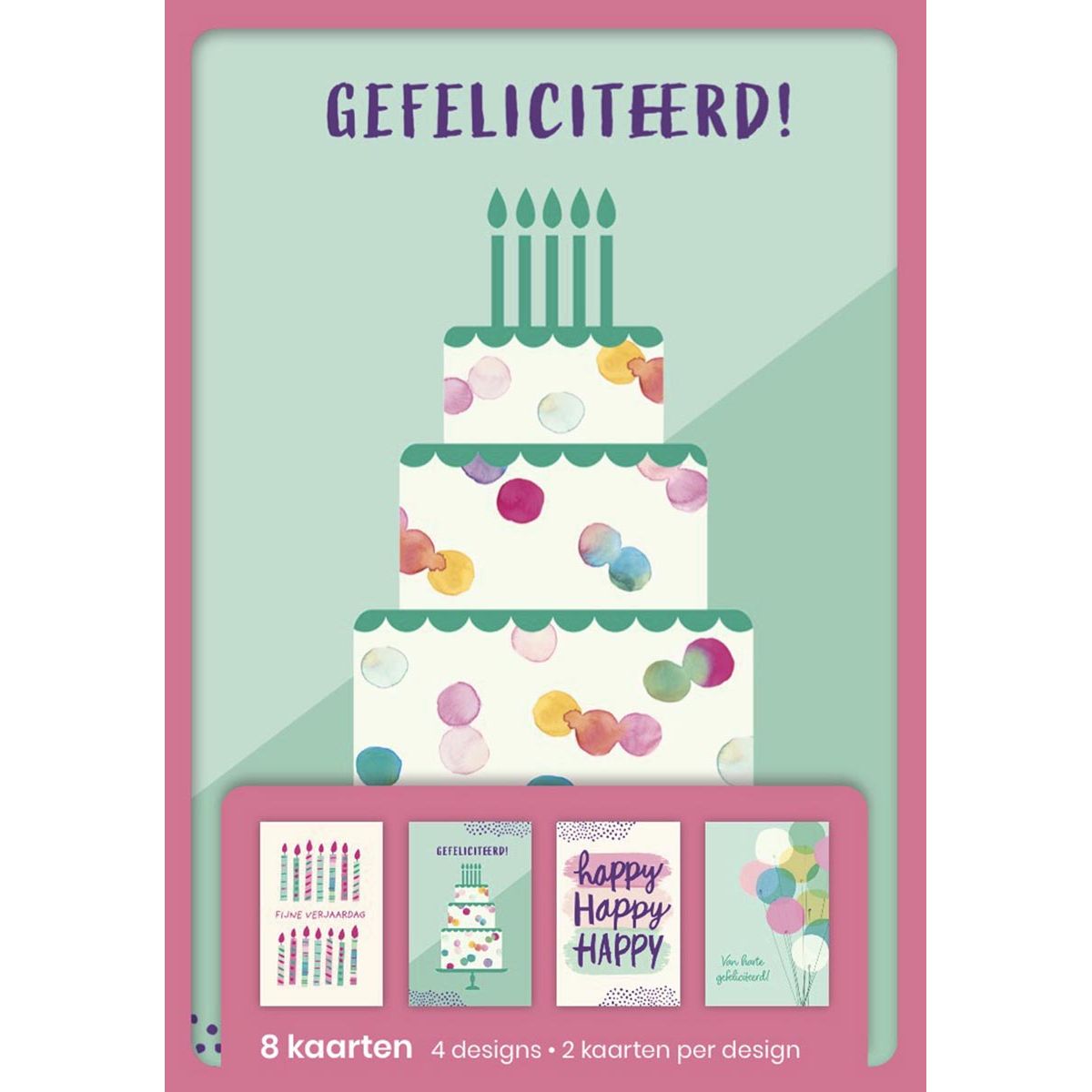 Punzone - biglietti d'auguri, congratulazioni, blister da 8 pezzi
