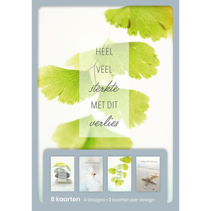 Hallmark -  wenskaarten, heel veel sterkte met dit verlies, blister van 8 stuks