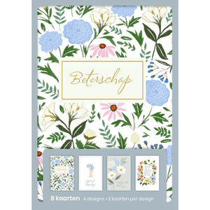 Hallmark -  wenskaarten, beterschap, blister van 8 stuks