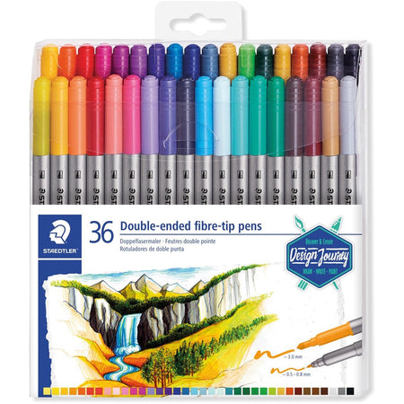 Staedtler - Marqueur couleur 3200 double pointe fine et ultra fine avec 36 couleurs