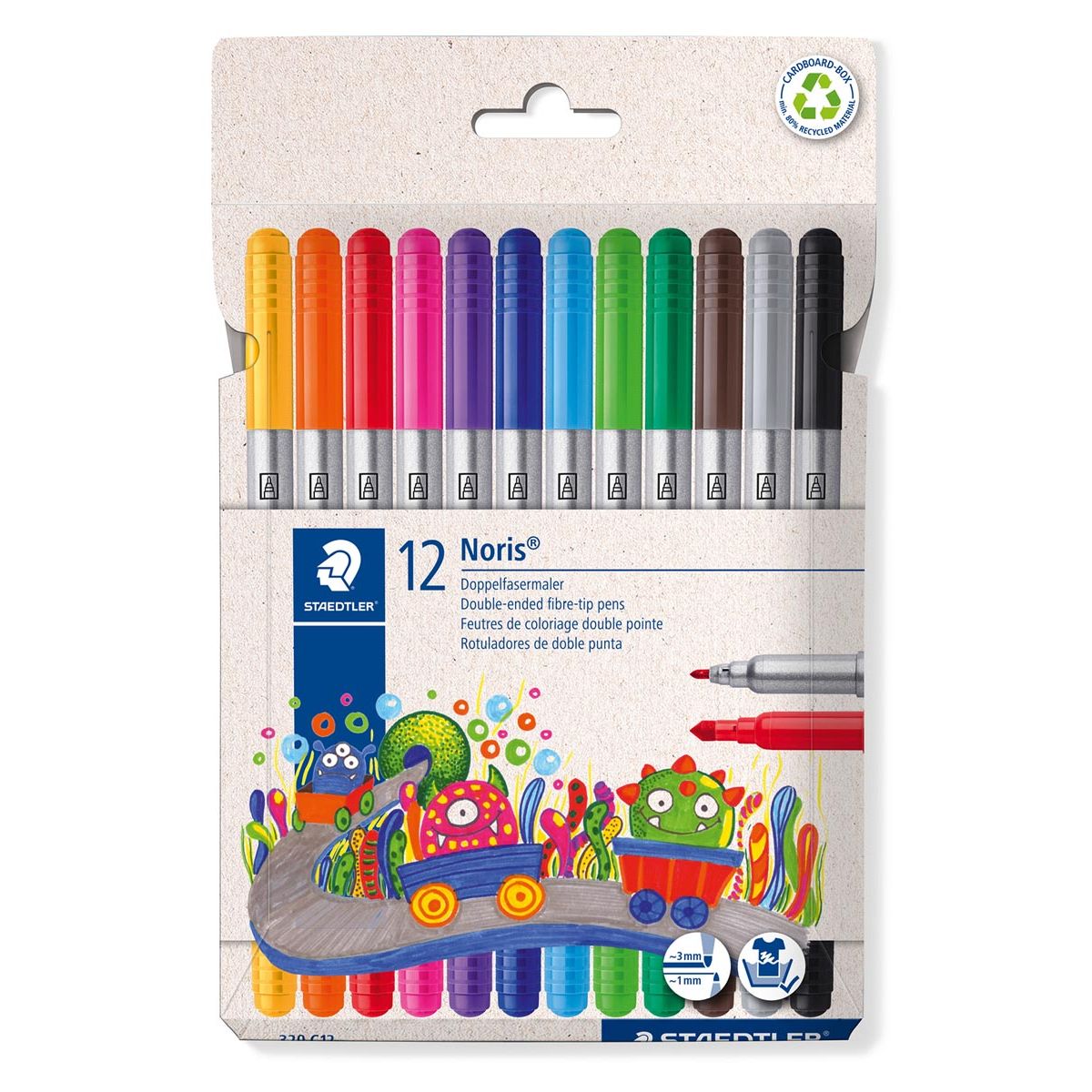 Staedtler - Feutre Noris Club, couleurs assorties, étui de 12 pièces