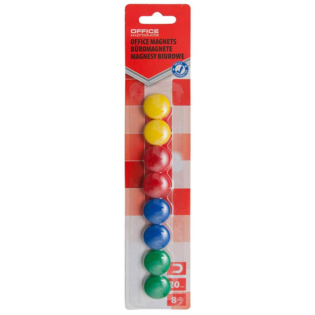 OFFICE products -   magneten, 20 mm, geassorteerde kleuren, blister van 8 stuks