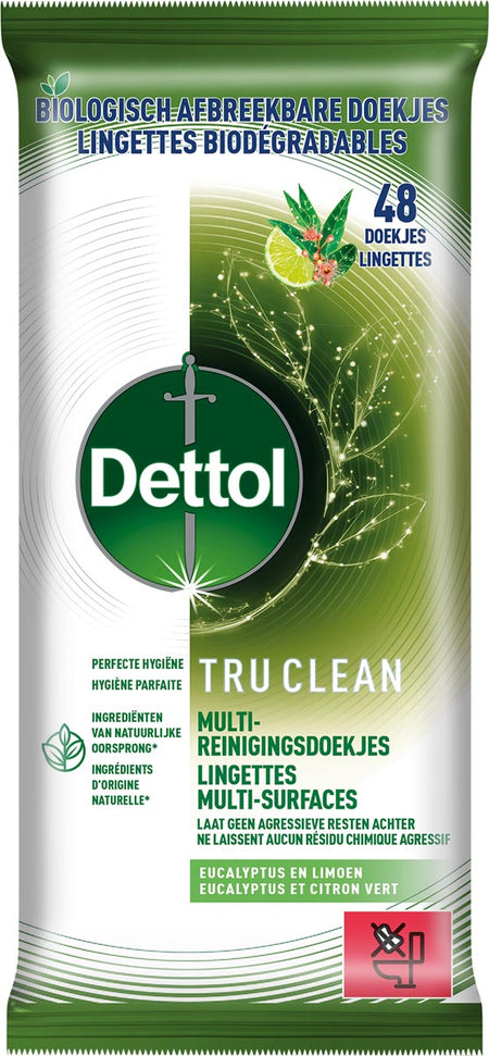 DETTOL - Cleansing wipes TC Eucalyptus Lime 48 pieces