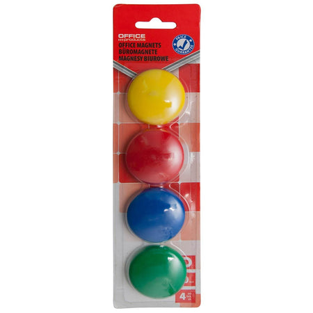 OFFICE products -   magneten, 40 mm, geassorteerde kleuren, blister van 4 stuks