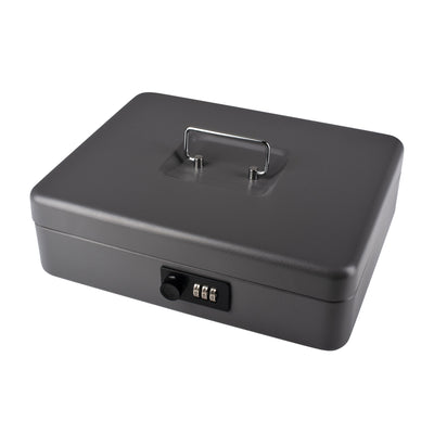 Pavo - Cash box with combination lock 300x240x90mm dark gray | 4 pieces
