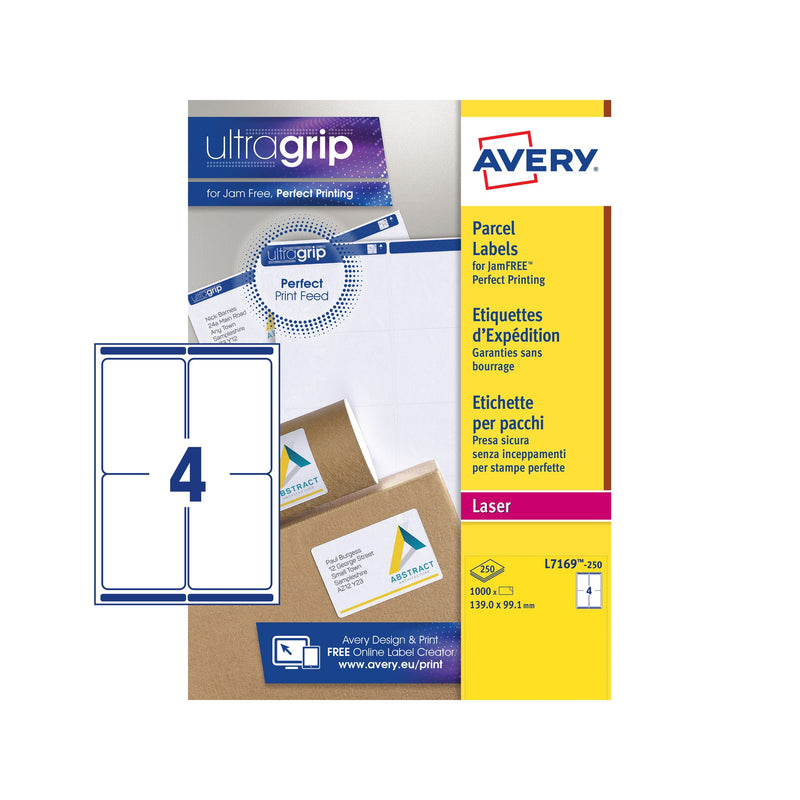 Avery -  Etiket  l7169-250 99.1x139mm wit 1000st