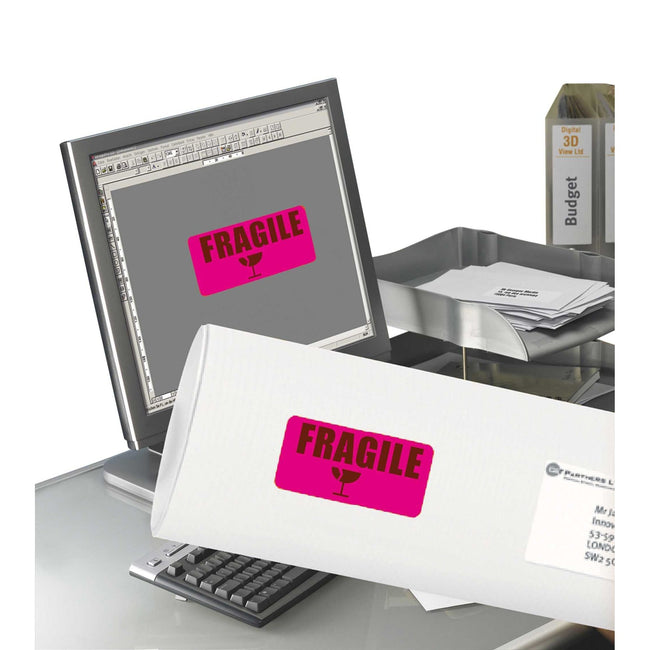 Avery -  Etiket  l7363p-25 99.1x38.1mm roze 340st | 5 stuks