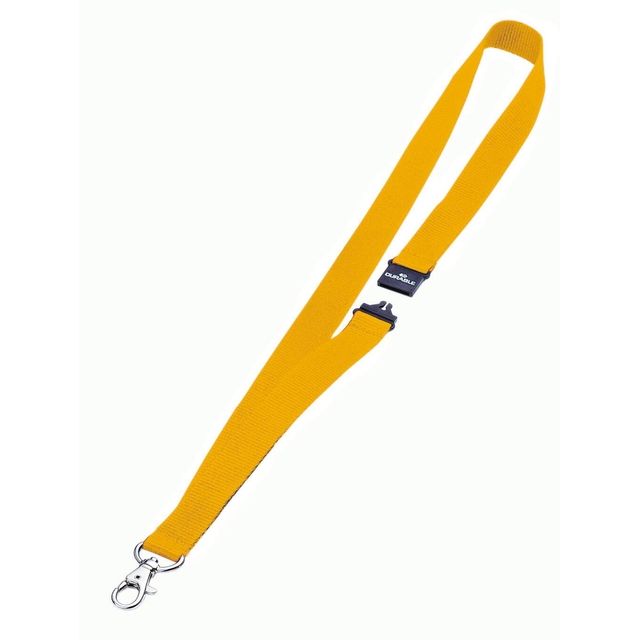 Durable - Textile cord 8137 with carabiner yellow | 10 pieces