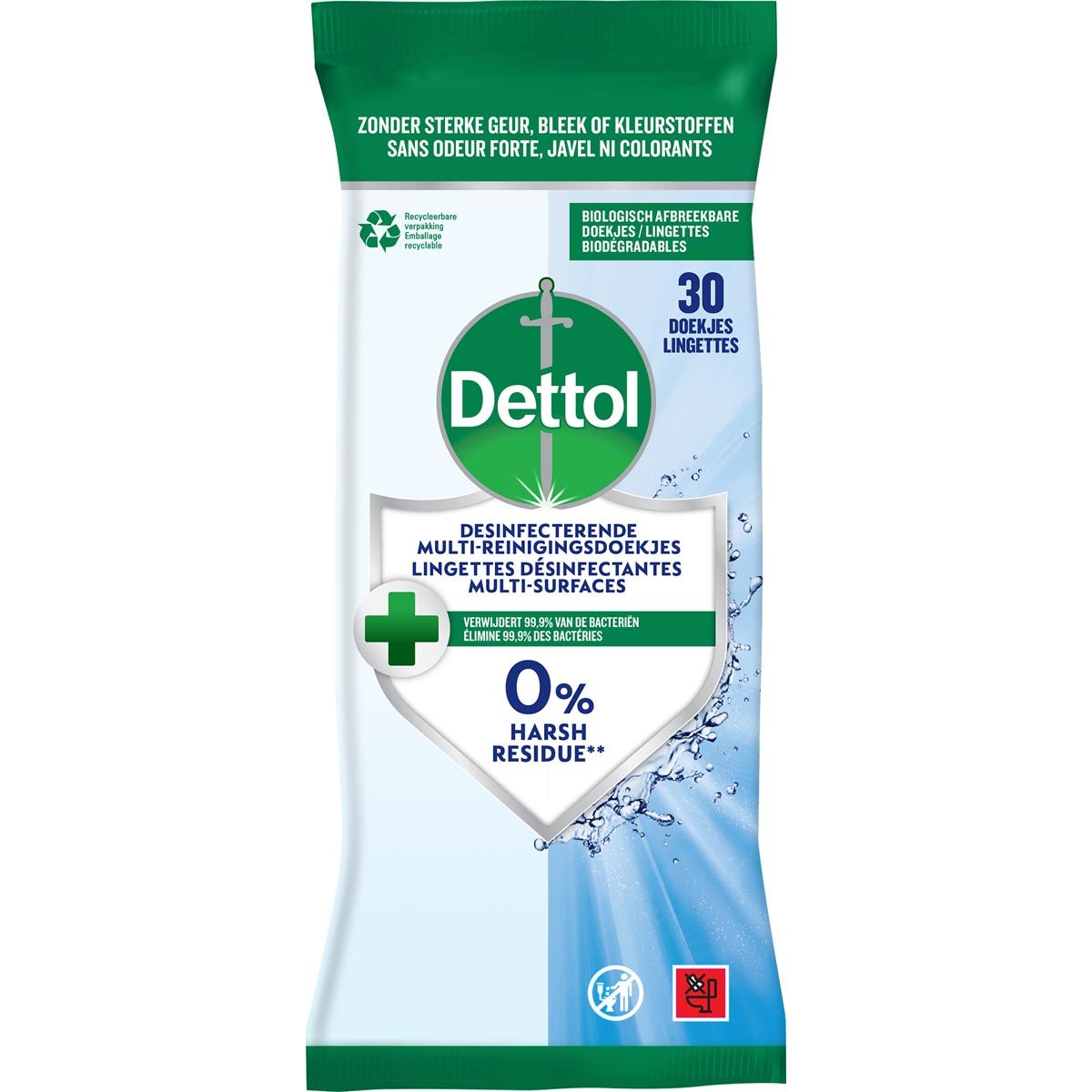 Dettol -   reiningsdoekjes desinfecterend, pak van 30 stuks