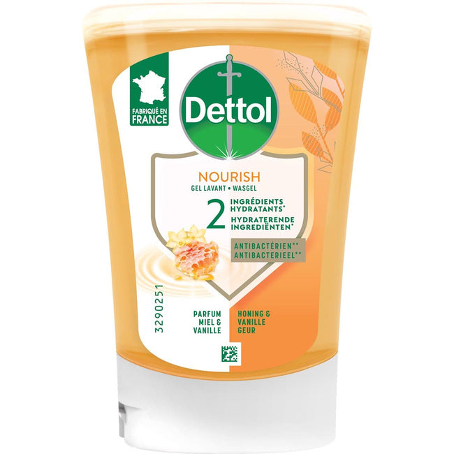 Dettol - sapone per le mani no touch Extra care, miele e vaniglia, ricarica da 250 ml