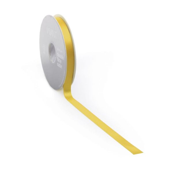 Nastro in raso PREMIUM Double face 6mm x 50 metri ocra