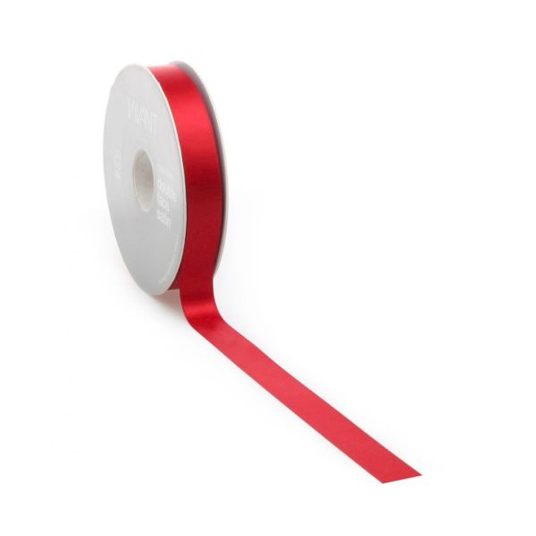 Cinta de raso PREMIUM Doble cara 16mm x 25 metros rojo cálido