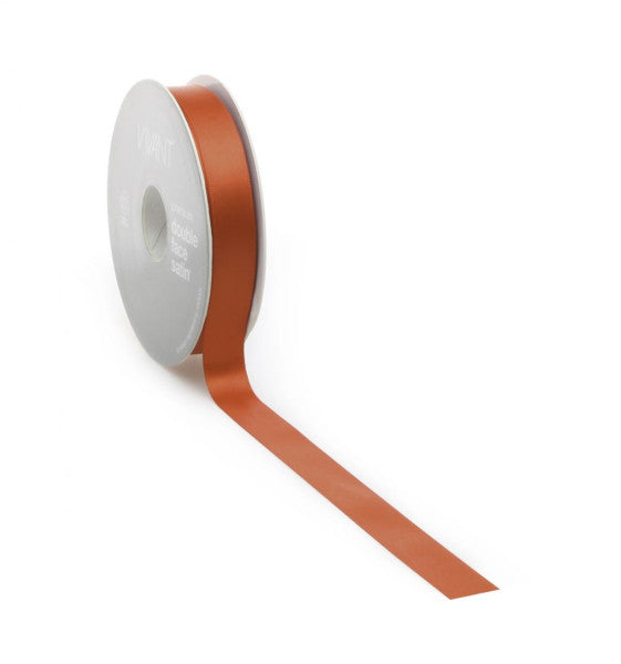 Satijnlint PREMIUM Double face 16mm x 25 meter brique / rust
