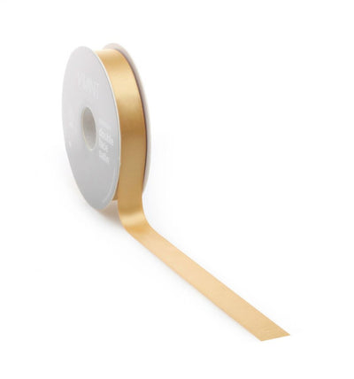 Satijnlint PREMIUM Double face 25mm x 25 meter light gold