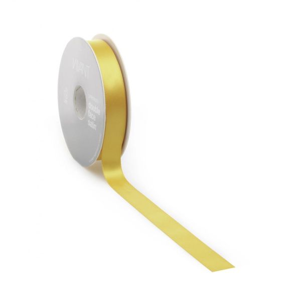 Satinband PREMIUM Doppelseitig 16 mm x 25 Meter ockerfarben