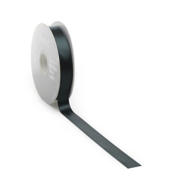 Satin ribbon PREMIUM Double face 25mm x 25 meters dark green