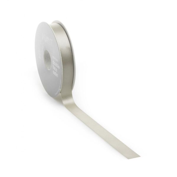 Nastro in raso PREMIUM Double face 25mm x 25 metri sabbia/champagne