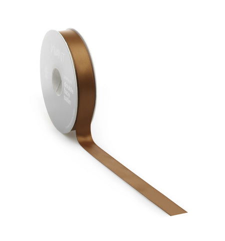 Satijnlint PREMIUM Double face 10mm x 25 meter brandy
