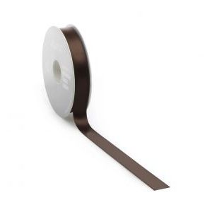 Cinta de raso PREMIUM Doble cara 16mm x 100 metros marrón