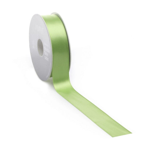 Satijnlint PREMIUM Double face 25mm x 25 meter appelgroen