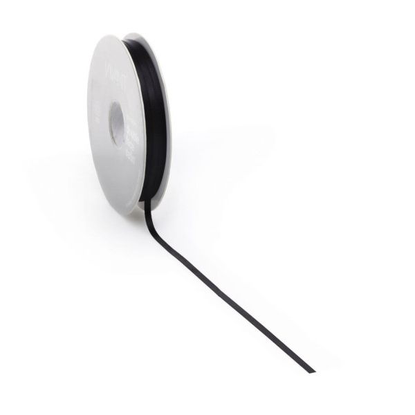 Ruban satin PREMIUM Double face 6mm x 50 mètres noir