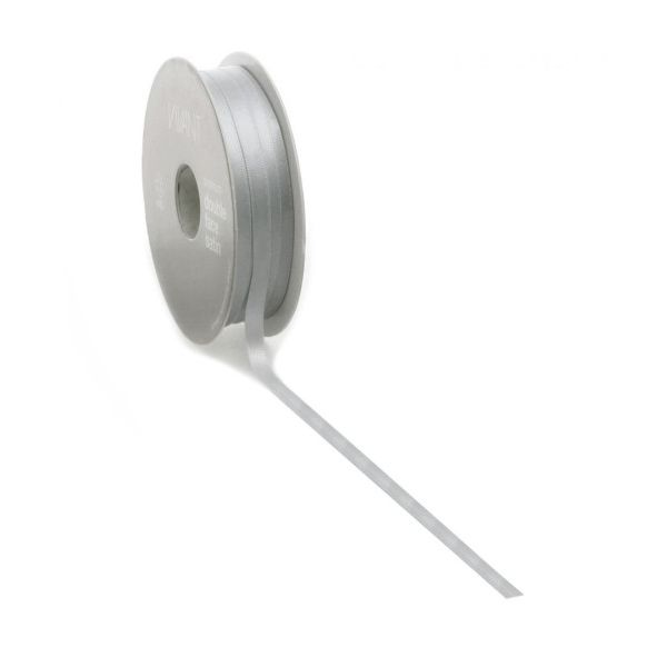 Satin ribbon PREMIUM Double face 10mm x 25 meters silver