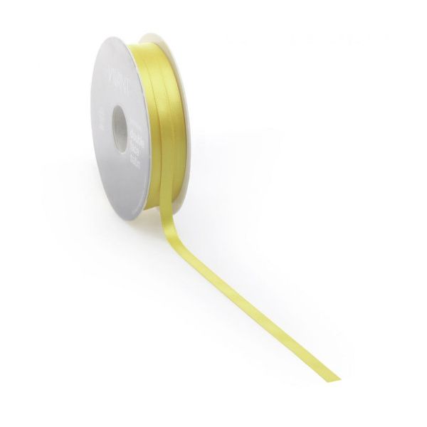 Ruban satin PREMIUM Double face 6mm x 50 mètres jaune