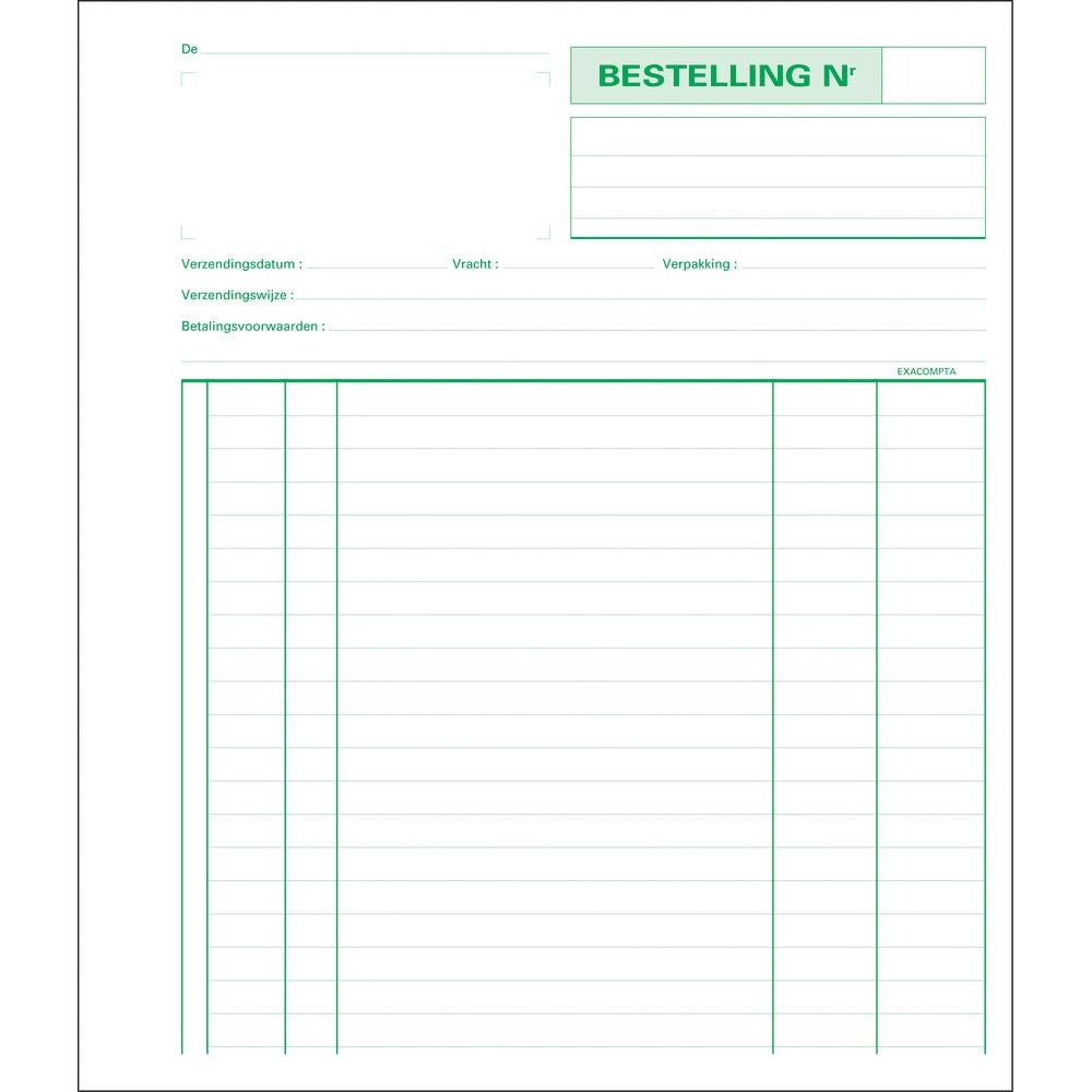 Exacompta - bestellingen, ft 21 x 18 cm, Nederlandstalig