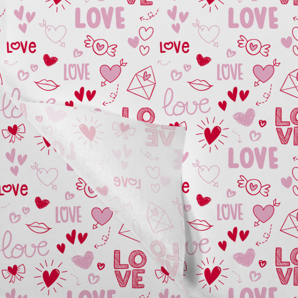 Carta velina seta 50x75cm 22gr 100 fogli Amore