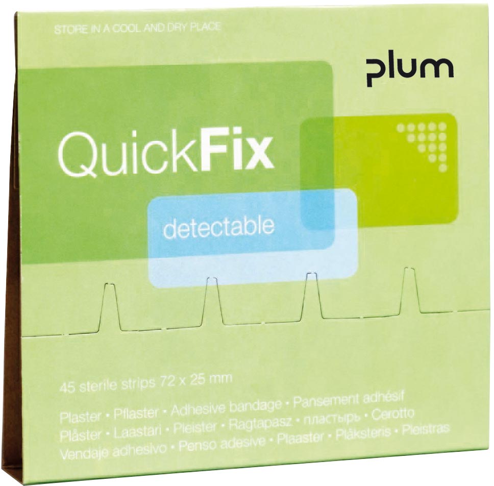 Plum - QuickFix-Nachfüllung für Pflasterspender, 30 detektierbare blaue Pflaster