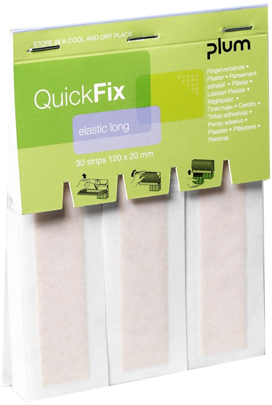 Plum - QuickFix refill for plaster dispenser, 30 elastic plasters, ft 120 x 20 mm