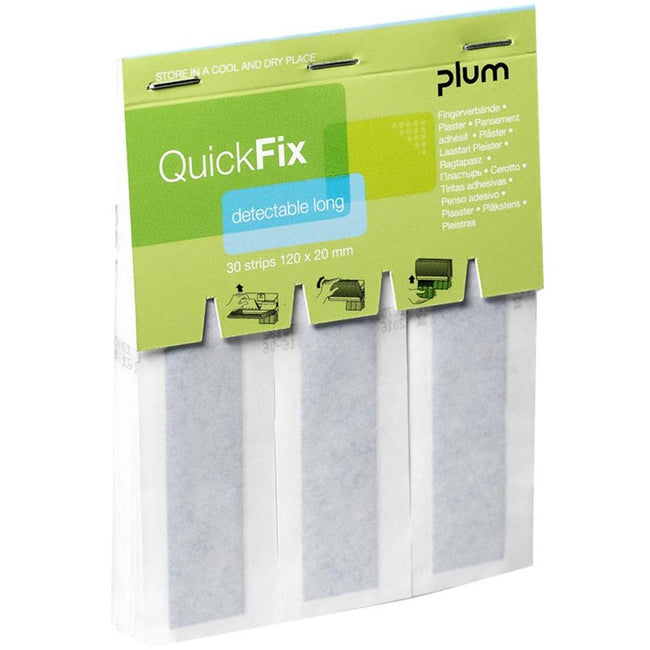 Plum -   QuickFix navulling voor pleisterautomaat, 30 detecteerbare blauwe pleisters, extra lang