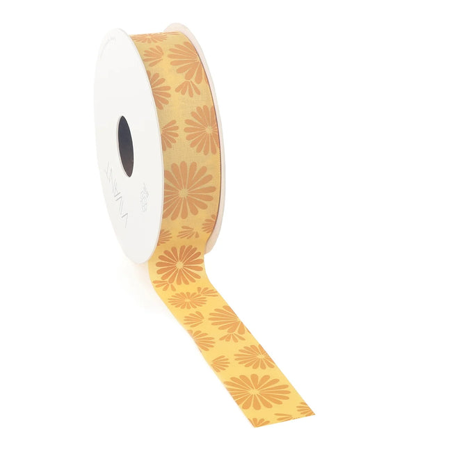 FLORI -  Lint  ribbon geel 25mm x 20meter