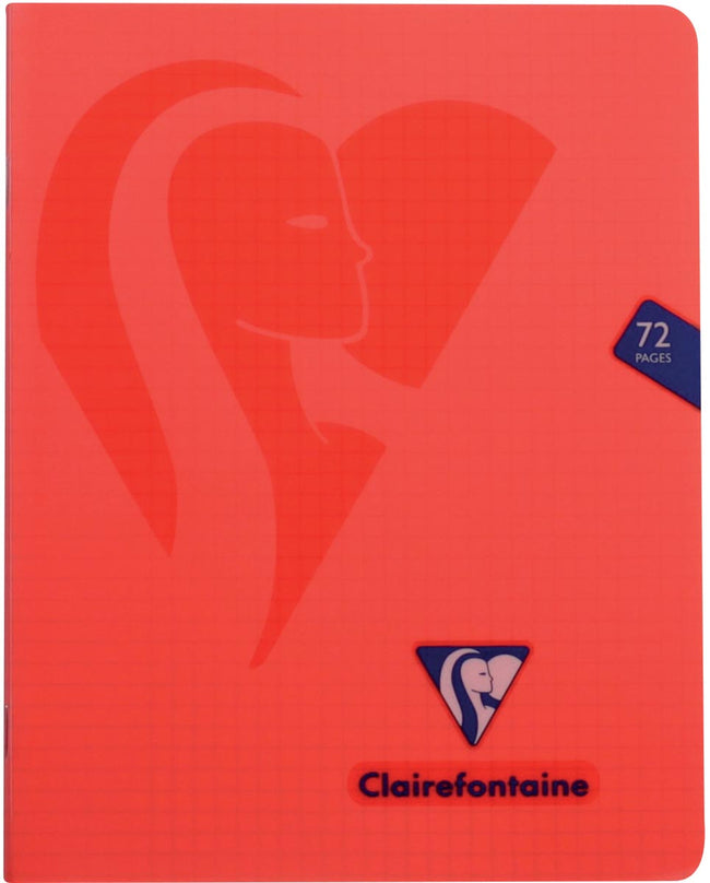 Clairefontaine -  schrift mimesys voor ft A5, 72 bladzijden, kaft in PP, geruit 5 mm, geassorteerde kleuren (afbeelding 2)