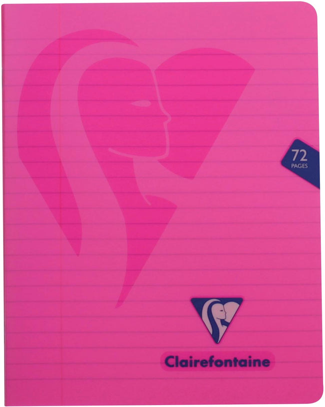 Clairefontaine -  schrift mimesys voor ft A5, 72 bladzijden, kaft in PP, gelijnd, geassorteerde kleuren