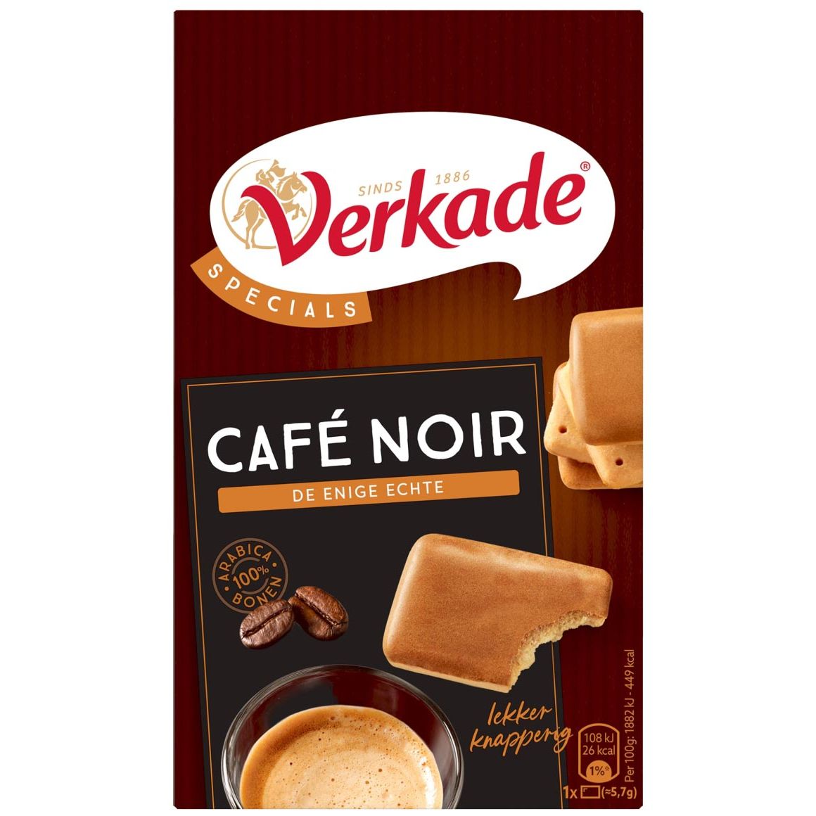 Verkade - Biscotti Cafe Noir, scatola da 175 grammi