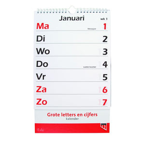 Quantore - Calendario 2026 a grandi lettere e numeri | 10 pezzi