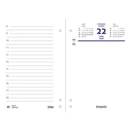Brepols -  Omlegblok 2027  1d/2p universele ponsing