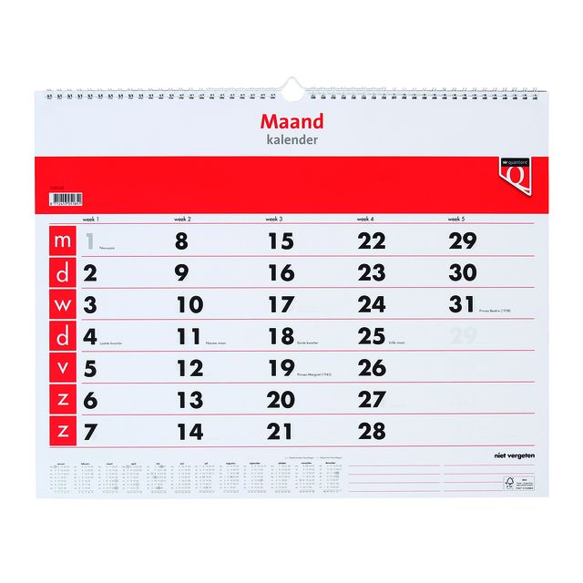 Quantore -  Maandkalender 2027
