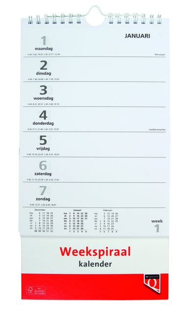 Quantore -  Weekspiraalkalender 2027 | 10 stuks