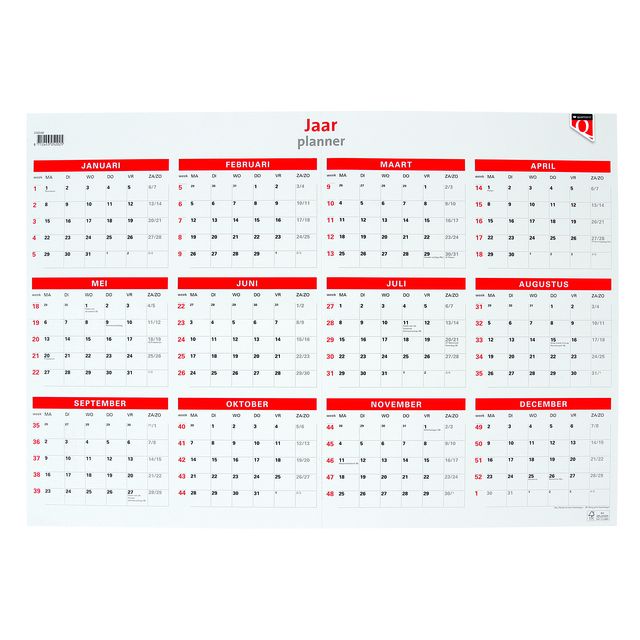 Quantore - Calendrier plan annuel 2026 48x68cm